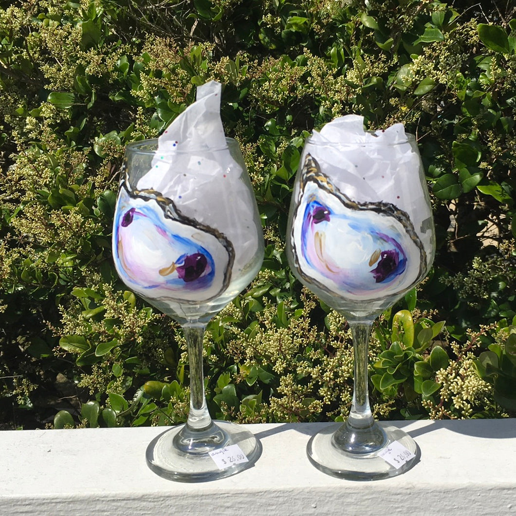 Hand Painted Wine Glasses