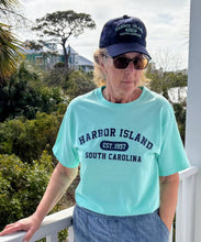 Load image into Gallery viewer, Aqua Harbor Island T-Shirt w/Navy Hat - unisex
