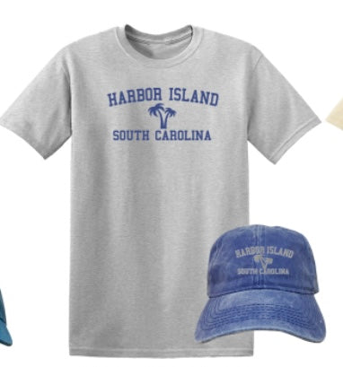 Grey Harbor Island T-Shirt w/Royal Blue washed Hat